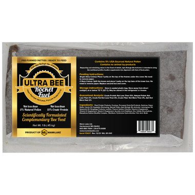 Ultra Bee Rocket Fuel Patties™ with Natural Pollen + Bio-Activator, 40 lb