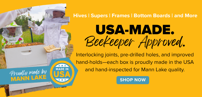 Image shows made is the usa honey bee hive boxes and honey supers.